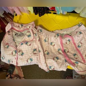 Hello Kitty Pink Checkered Pajama Set
